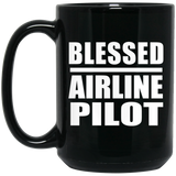 Blessed Airline Pilot - 15oz Coffee Mug Black