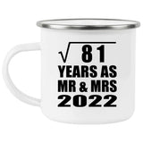 9th Anniversary Square Root of 81 Years As Mr & Mrs 2022 - 12oz Camping Mug