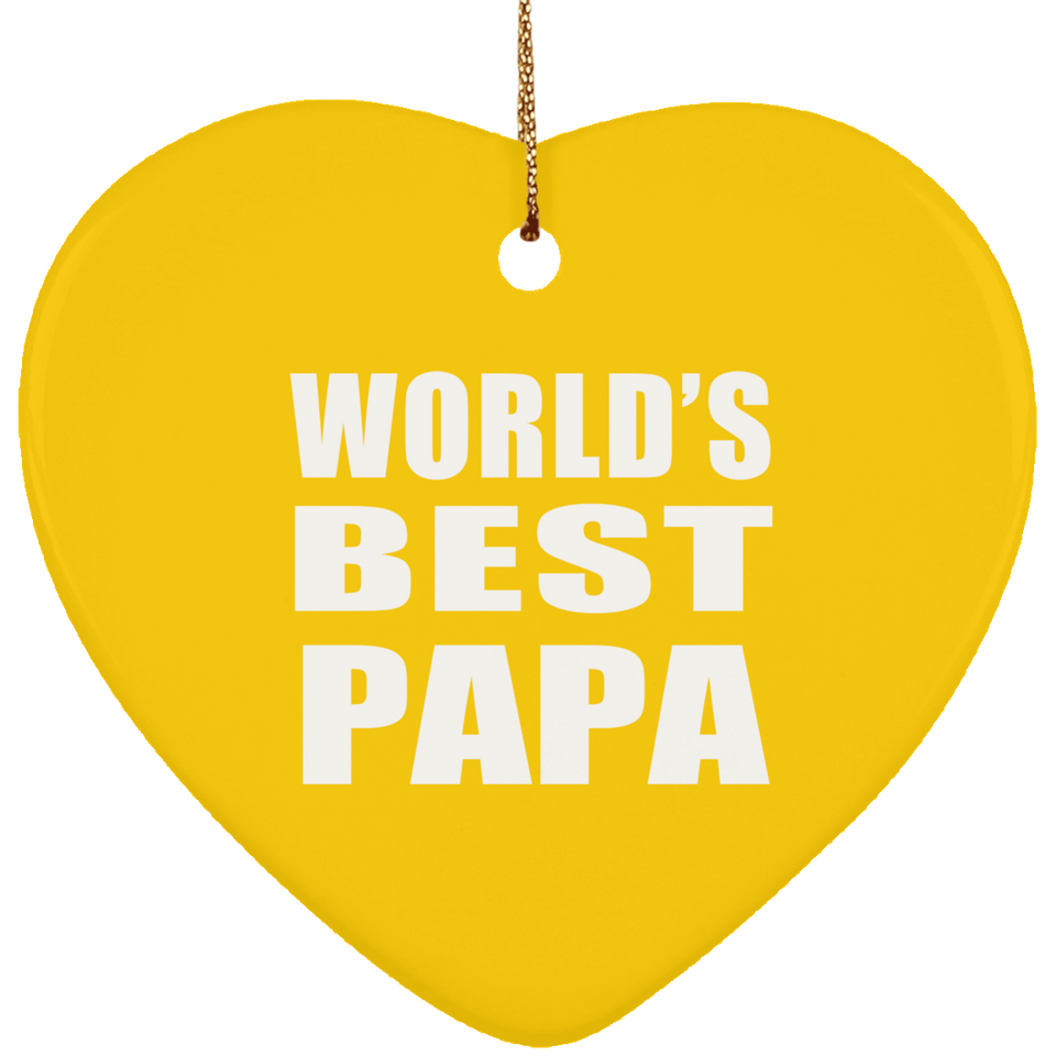 World's Best Papa - Heart Ornament