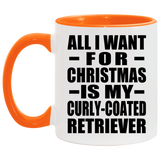 All I Want For Christmas Is My Curly-Coated Retriever - 11oz Accent Mug Orange