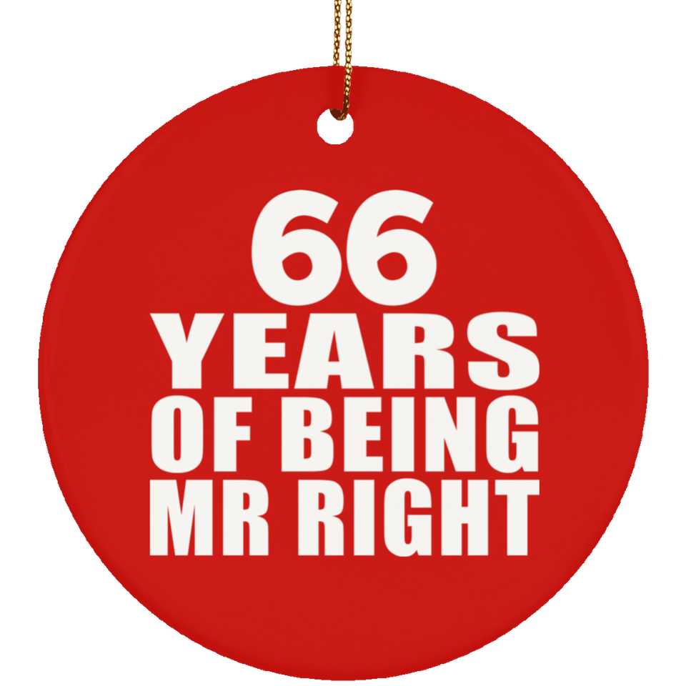 66th Anniversary 66 Years Of Being Mr Right - Circle Ornament
