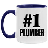 Number One #1 Plumber - 11oz Accent Mug Purple