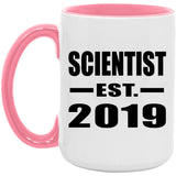 Scientist Established EST. 2019 - 15oz Accent Mug Pink