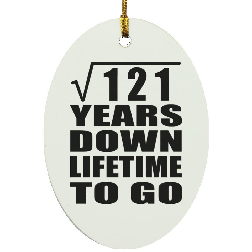 11th Anniversary Square Root of 121 Years Lifetime To Go - Oval Ornament