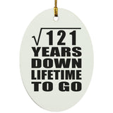 11th Anniversary Square Root of 121 Years Lifetime To Go - Oval Ornament