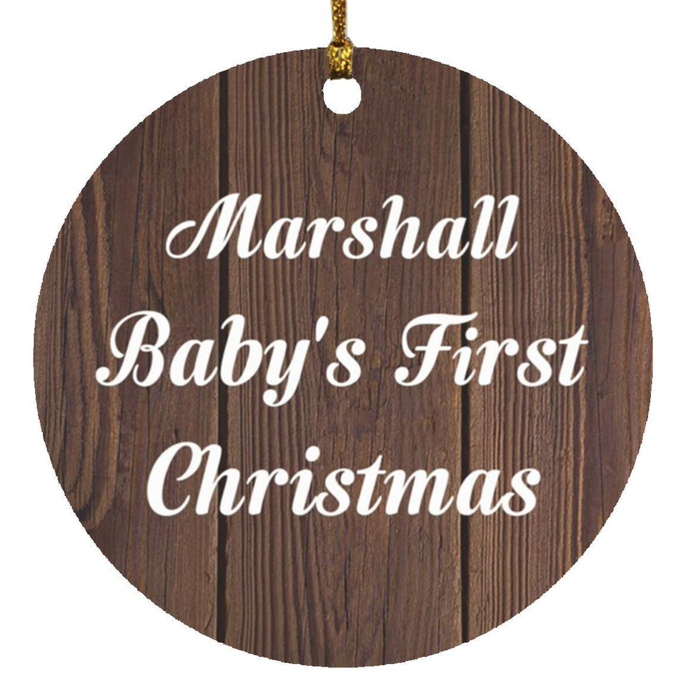 Marshall Baby's First Christmas - Circle Ornament D