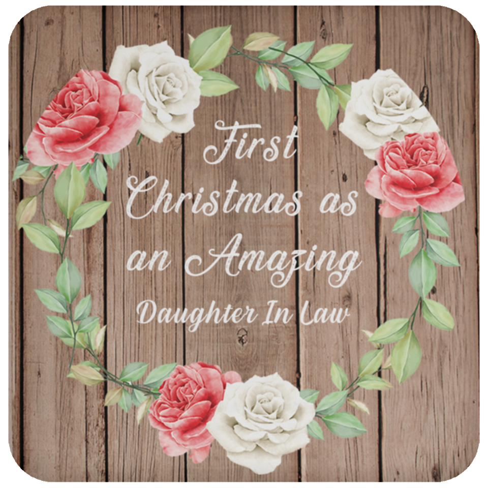 First Christmas As an Amazing Daughter In Law - Drink Coaster B