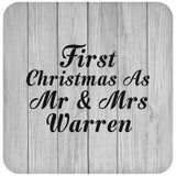 First Christmas As Mr & Mrs Warren - Drink Coaster F