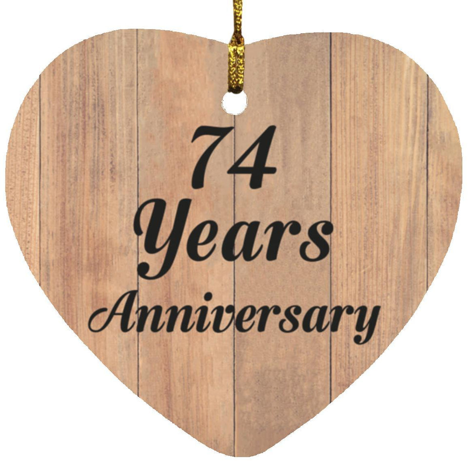 74th Anniversary 74 Years Anniversary - Heart Ornament C