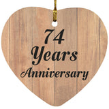 74th Anniversary 74 Years Anniversary - Heart Ornament C