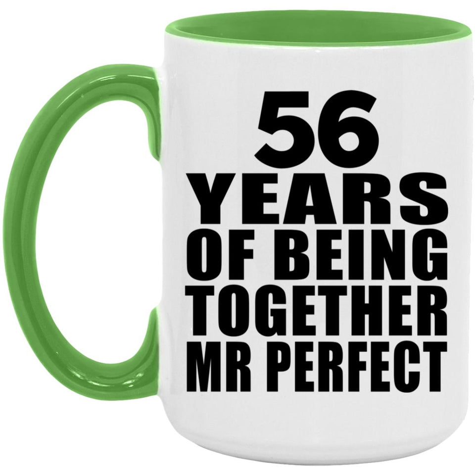 56th Anniversary 56 Years Of Being Mr Perfect - 15oz Accent Mug Green