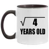 2nd Birthday Square Root of 4 Years Old - 11oz Accent Mug Black