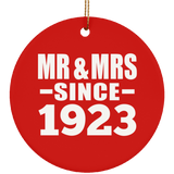 101st Anniversary Mr & Mrs Since 1923 - Circle Ornament