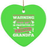 Warning This Girl Is Protected by A Crazy Grandpa - Heart Ornament
