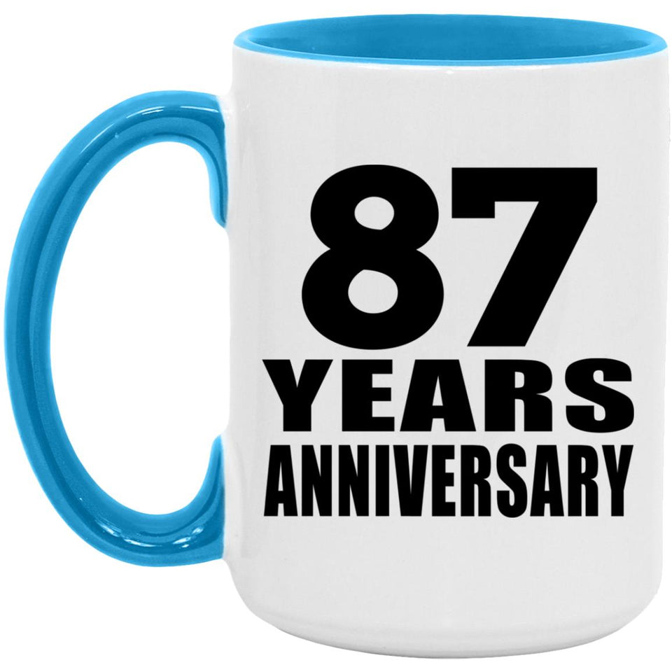 87th Anniversary 87 Years - 15oz Accent Mug Blue