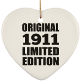 113th Birthday Original 1911 Limited Edition - Heart Ornament