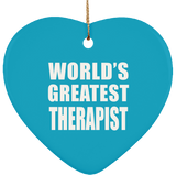 World's Greatest Therapist - Heart Ornament