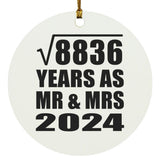 94th Anniversary Square Root of 8836 Years As Mr & Mrs 2024 - Circle Ornament