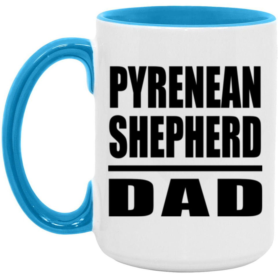 Pyrenean Shepherd Dad - 15oz Accent Mug Blue