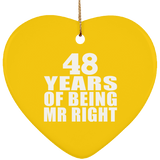 48th Anniversary 48 Years Of Being Mr Right - Heart Ornament