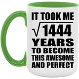 38th Birthday Took Square Root of 1444 Years To Awesome - 15oz Accent Mug Green