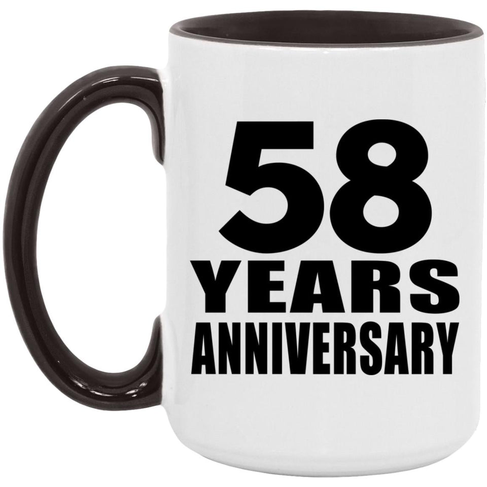 58th Anniversary 58 Years - 15oz Accent Mug Black