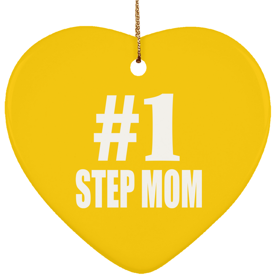 Number One #1 Step Mom - Heart Ornament