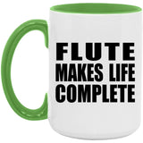 Flute Makes Life Complete - 15oz Accent Mug Green