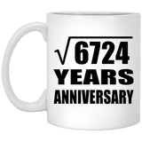 82nd Anniversary Square Root of 6724 Years Anniversary - 11oz Coffee Mug