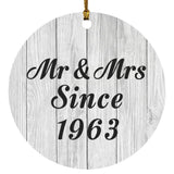 61st Anniversary Mr & Mrs Since 1963 - Circle Ornament F