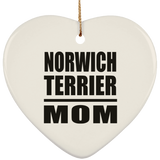 Norwich Terrier Mom - Heart Ornament