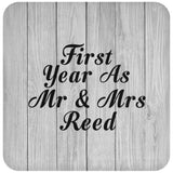 First Year As Mr & Mrs Reed - Drink Coaster F