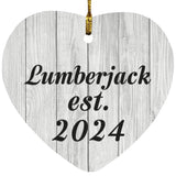 Lumberjack Established Est. 2024 - Heart Ornament F