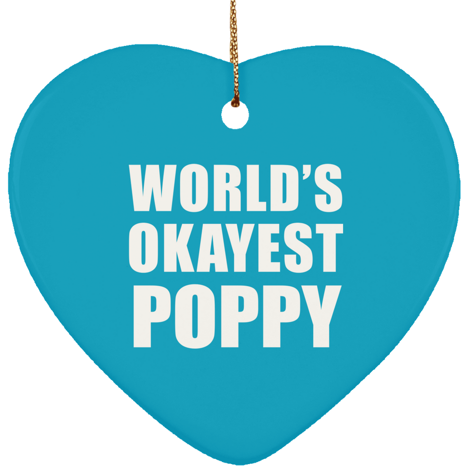 World's Okayest Poppy - Heart Ornament