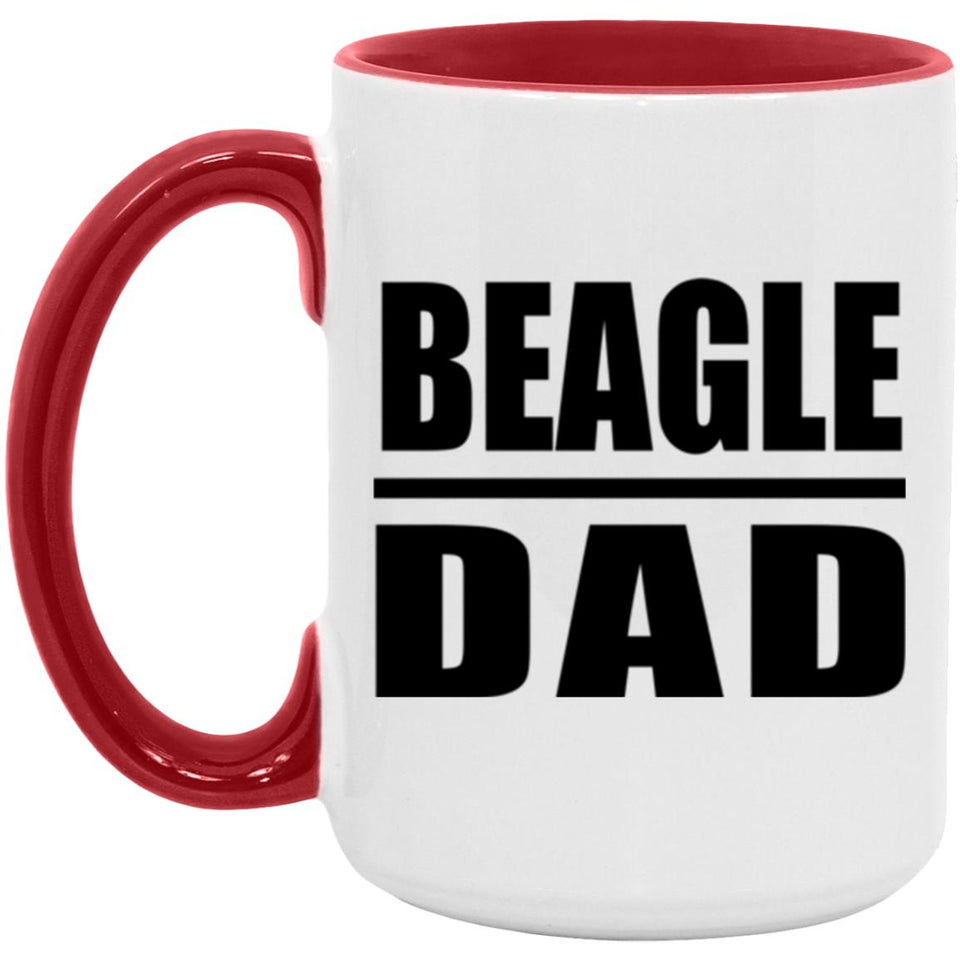 Beagle Dad - 15oz Accent Mug Red