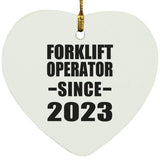 Forklift Operator Since 2023 - Heart Ornament