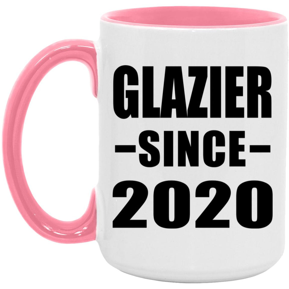 Glazier Since 2020 - 15oz Accent Mug Pink