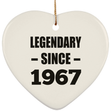 57th Birthday Legendary Since 1967 - Heart Ornament