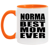Norma Best Mom Ever - 11oz Accent Mug Orange
