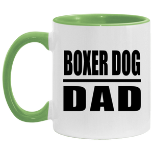 Boxer Dog Dad - 11oz Accent Mug Green