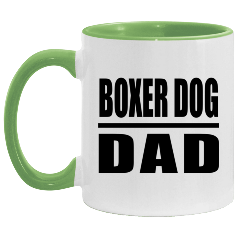 Boxer Dog Dad - 11oz Accent Mug Green