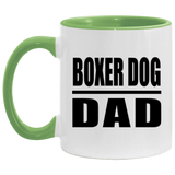 Boxer Dog Dad - 11oz Accent Mug Green