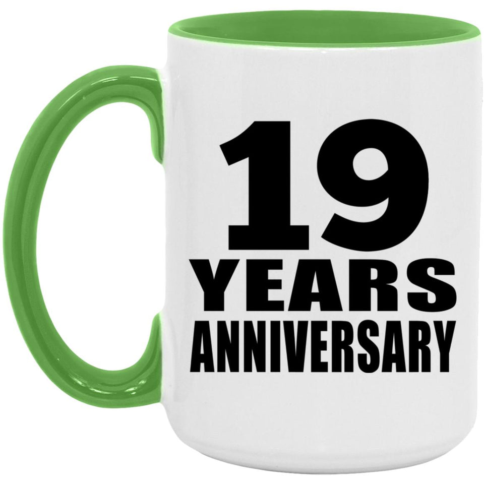 19th Anniversary 19 Years Anniversary - 15oz Accent Mug Green