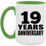 19th Anniversary 19 Years Anniversary - 15oz Accent Mug Green