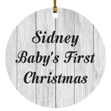 Sidney Baby's First Christmas - Circle Ornament F