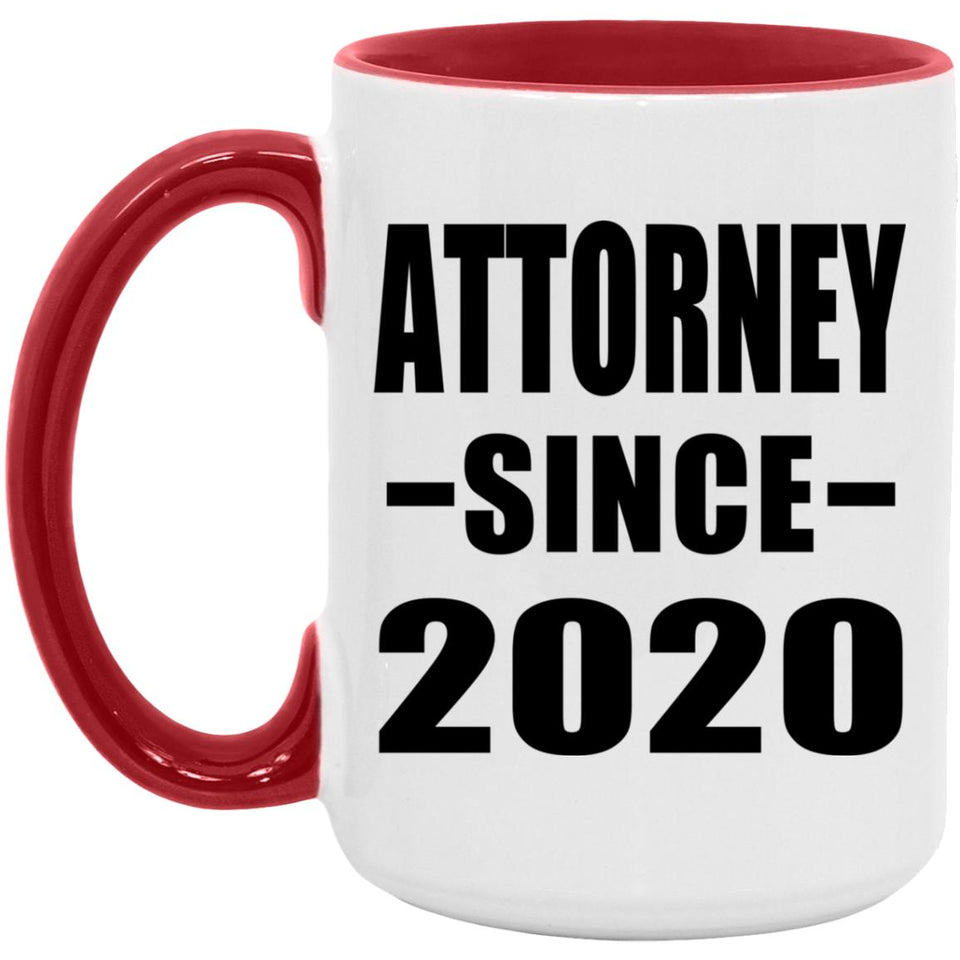 Attorney Since 2020 - 15oz Accent Mug Red