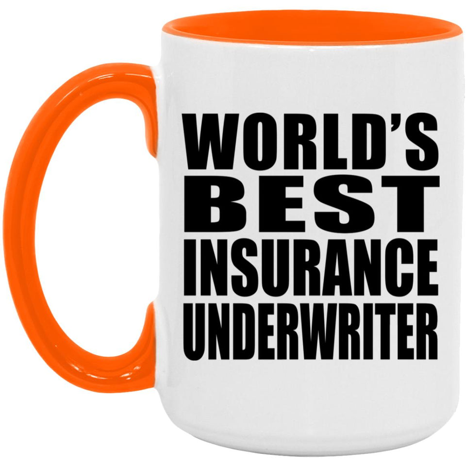 World's Best Insurance Underwriter - 15oz Accent Mug Orange