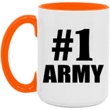 Number One #1 Army - 15oz Accent Mug Orange
