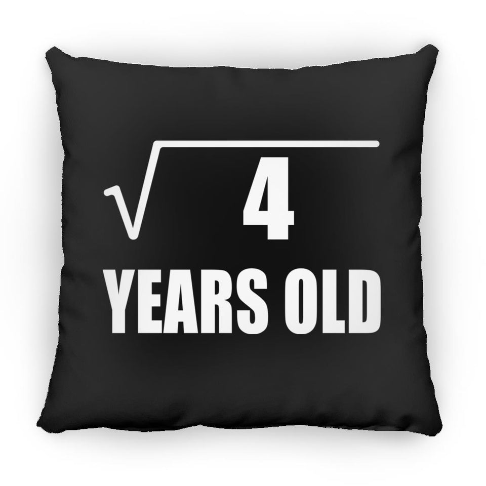 2nd Birthday Square Root of 4 Years Old - Throw Pillow Black
