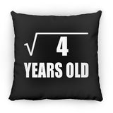 2nd Birthday Square Root of 4 Years Old - Throw Pillow Black